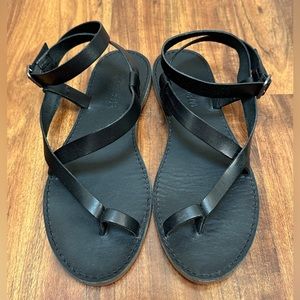 Madewell Boardwalk Bare Black Sandals, Size 8